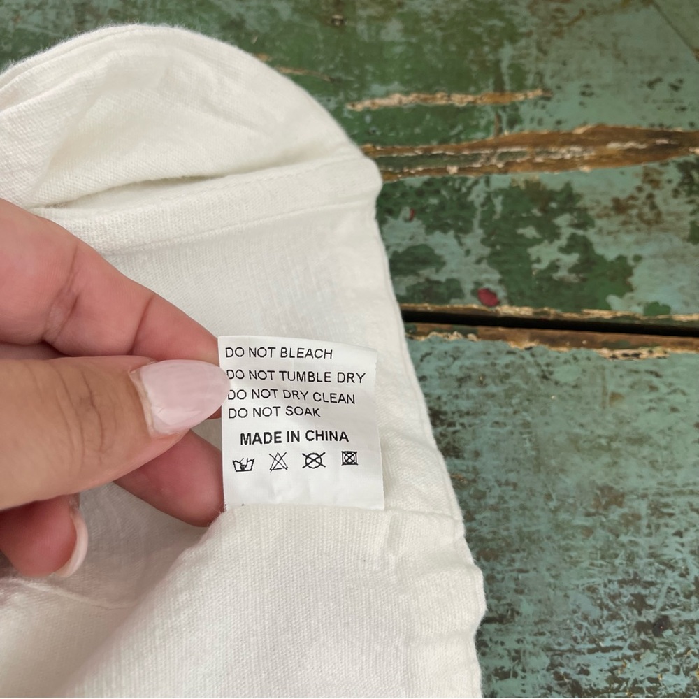 SEVEN Wonders Ivory Puff Sleeve Off Shoulder Cotton Tie Corset Crop Top Sz S - Picture 16 of 16